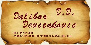 Dalibor Devetaković vizit kartica